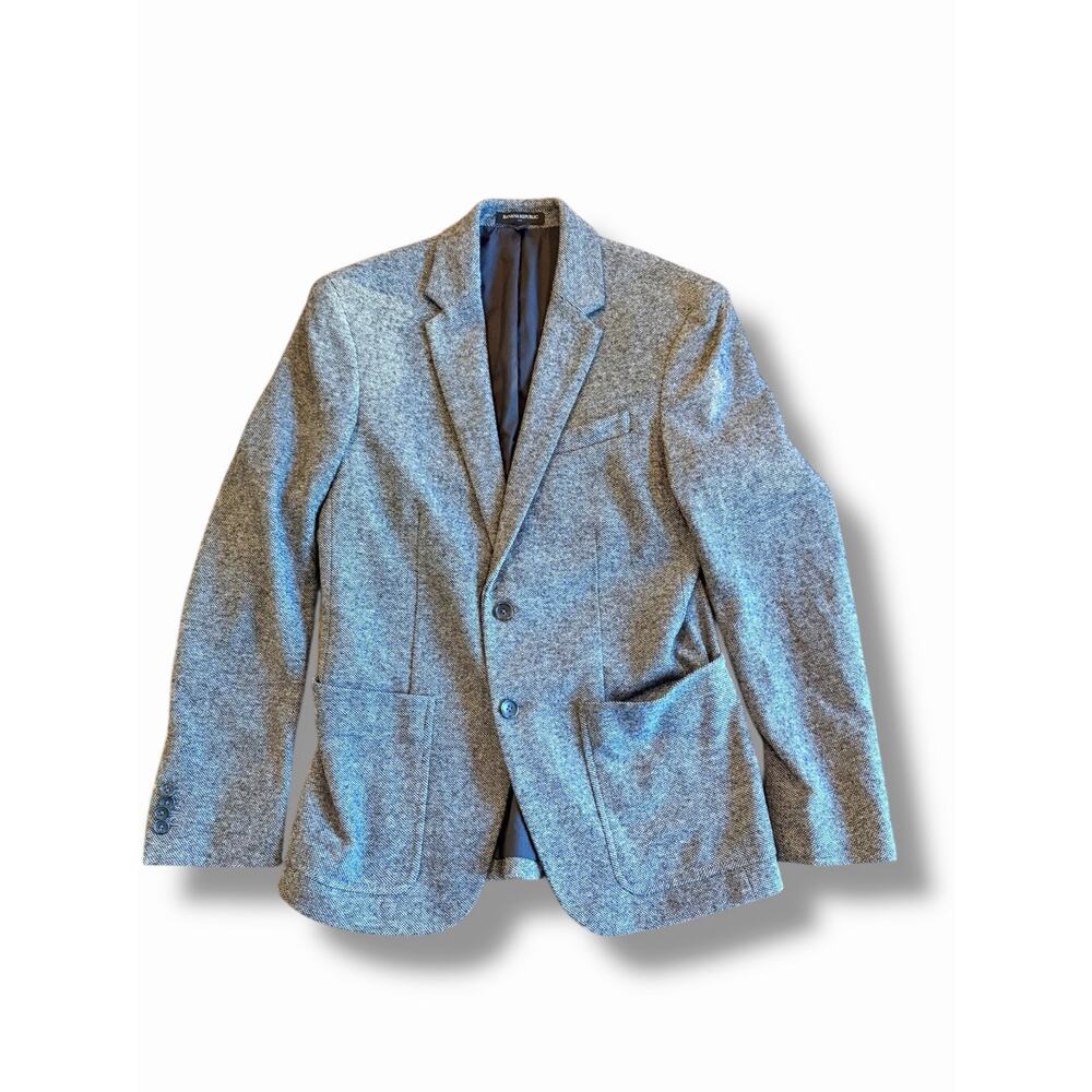 Banana Republic Gray/Black Tweed Surgeon Cuff Patch‎ Pocket 38 Slim fit